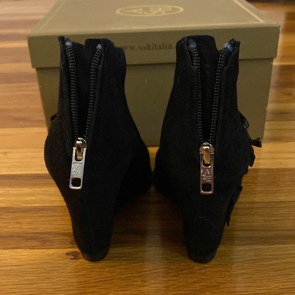 Ash Women’s Black Wedge Open Toe Heels With Fringe Size 37 - Picture 4 of 9